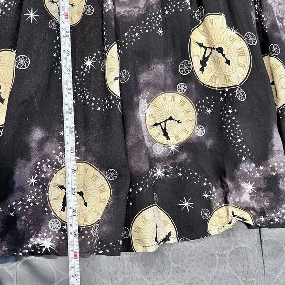 Disney‎ Peter Pan Clock Tie Front Cutout Dress Short Sleeve Retro Size Medium - Picture 12 of 13